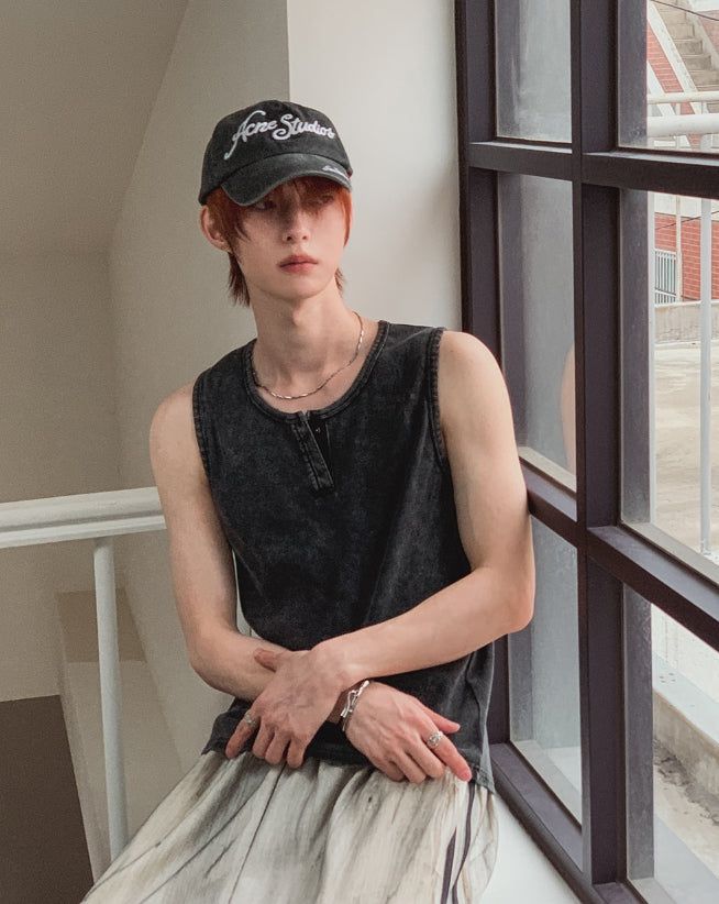 Dust Pigment Henley Sleeveless