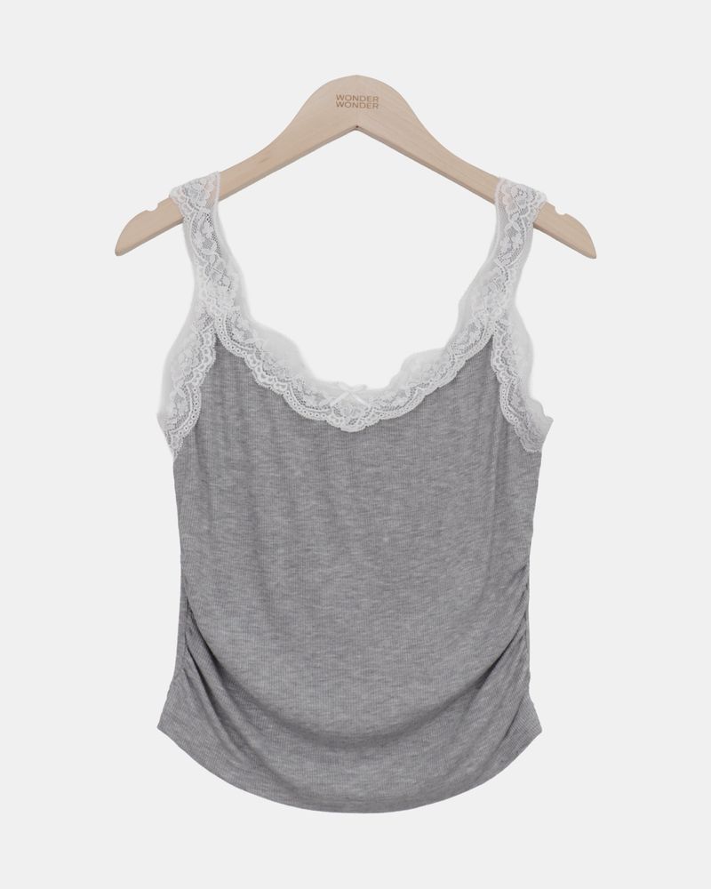 Raykin Shirred Lace Sleeveless Top