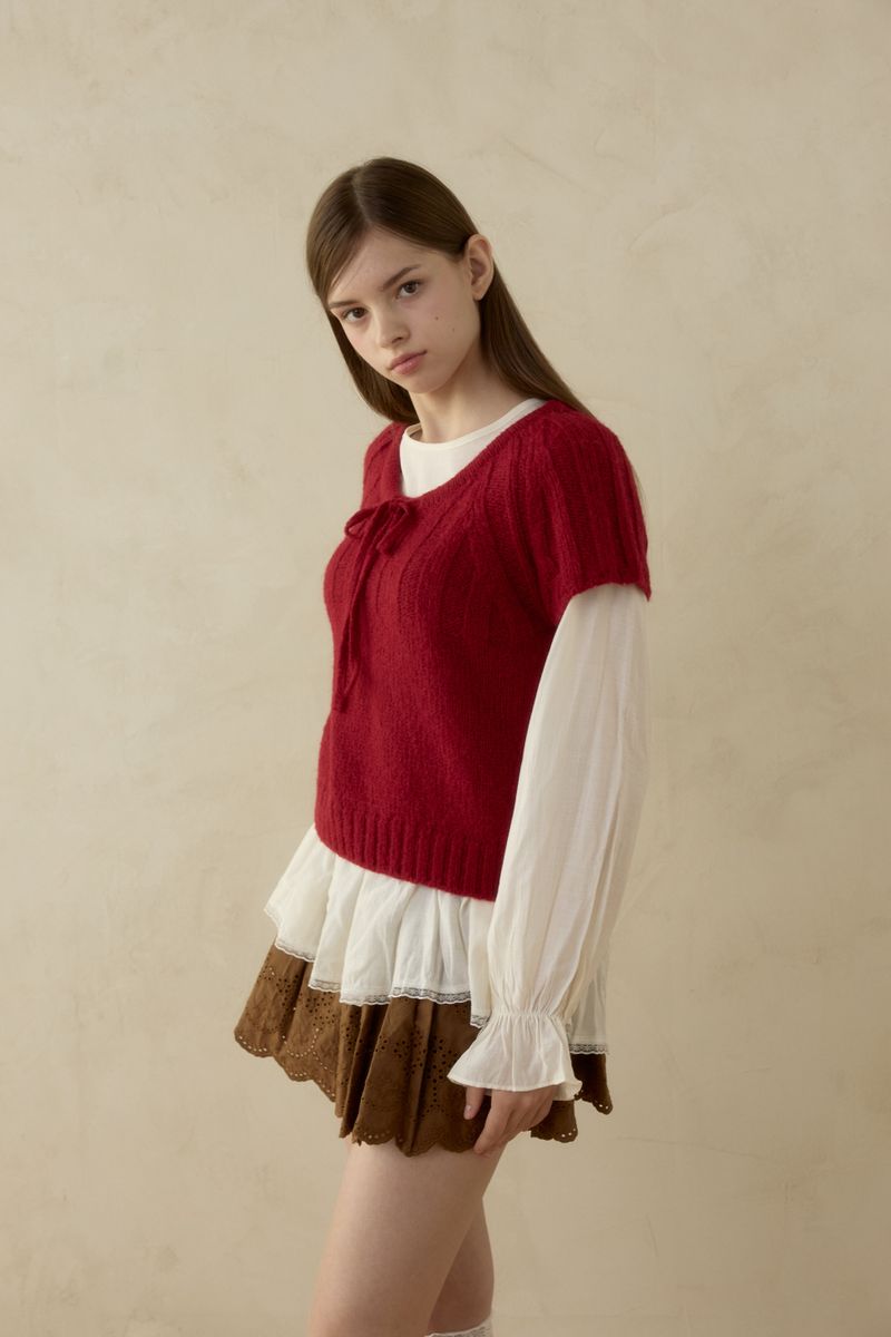 BOHO PUNCHING SHIRRING SKIRT