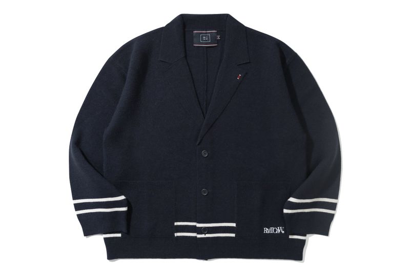 NOTCHED LAPEL KNIT BLAZER_NAVY