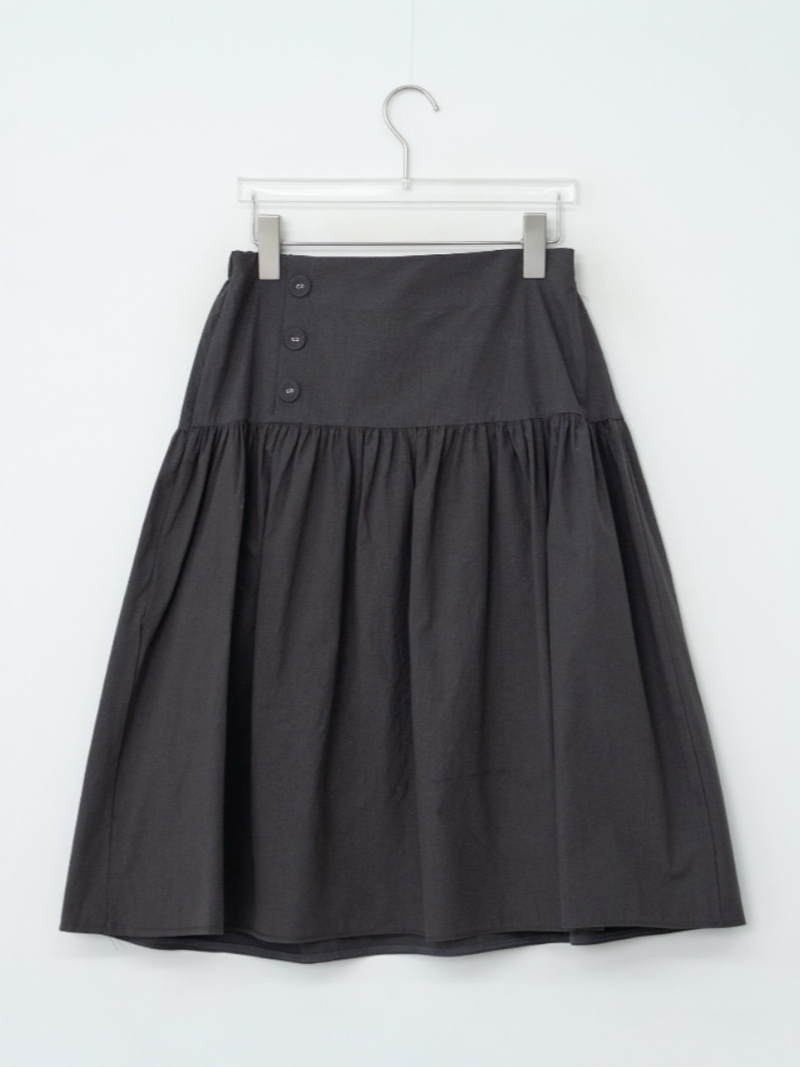 side button midi skirt