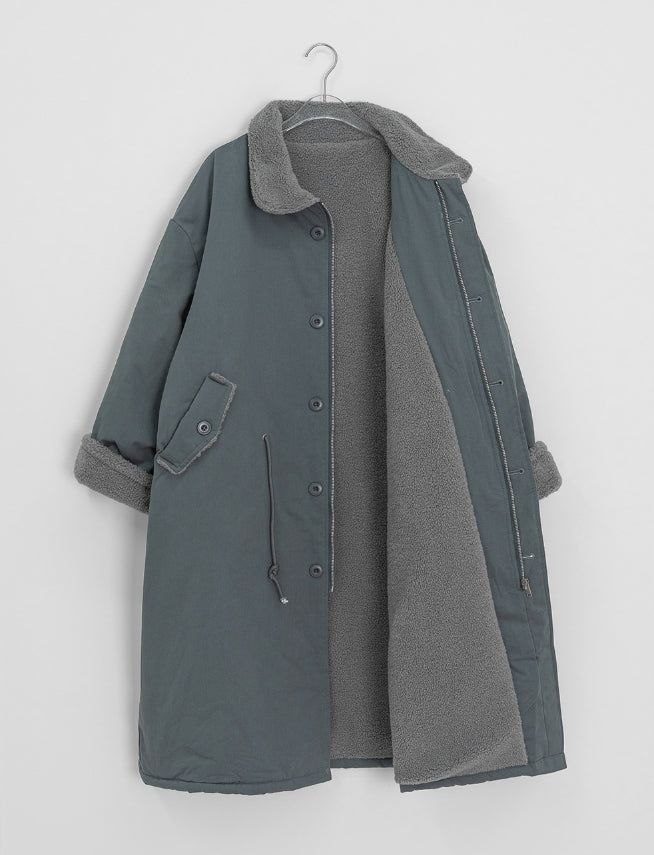 Panbi Wool Long Bomber Jacket