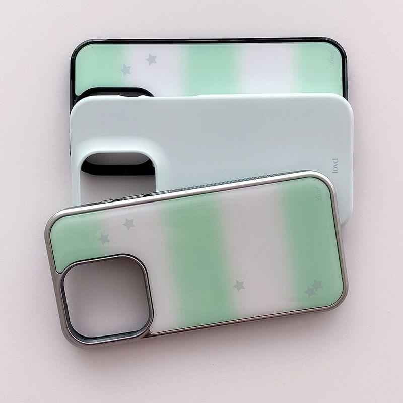 [MADE] STARRY SCOOP PHONE CASE - MELON (epoxy silver bumper)