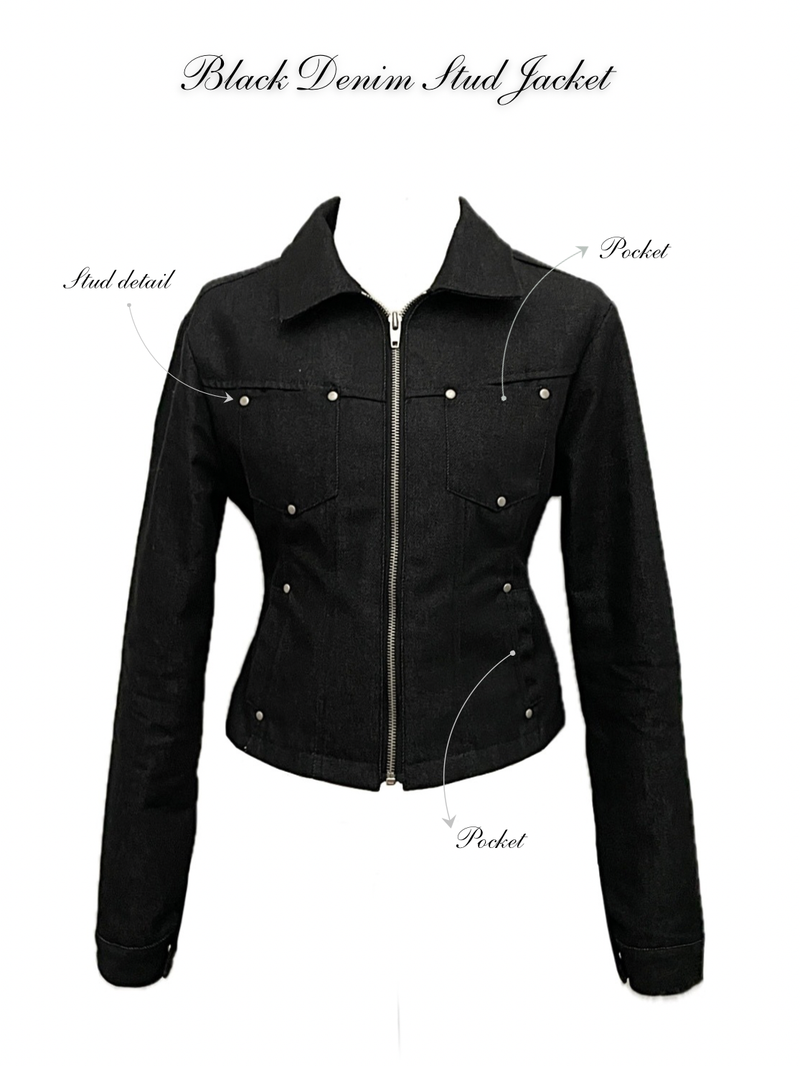 Black Denim Stud Jacket