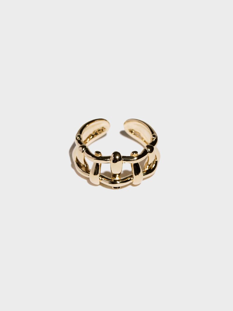 Multi Hash Tag Pinky Open Ring (Gold)