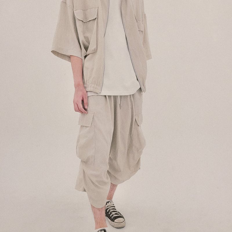 street shape capri shorts_beige