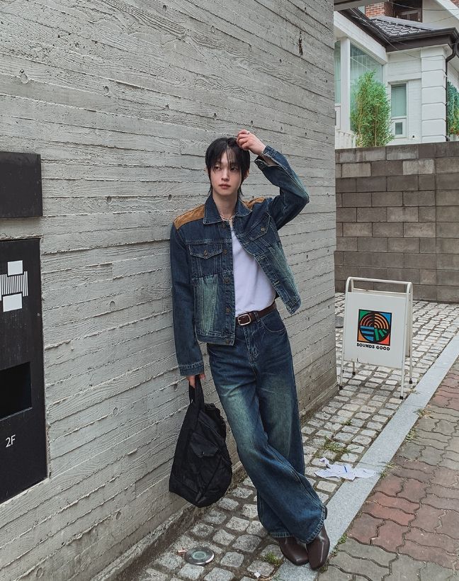 Morgan Corduroy Patch Wide Denim Pants