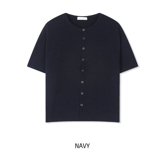 Snapd Round Short Sleeve Cardigan