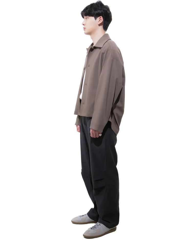 クロップシャツジャケット-BEIGE （送料込）- WooStore