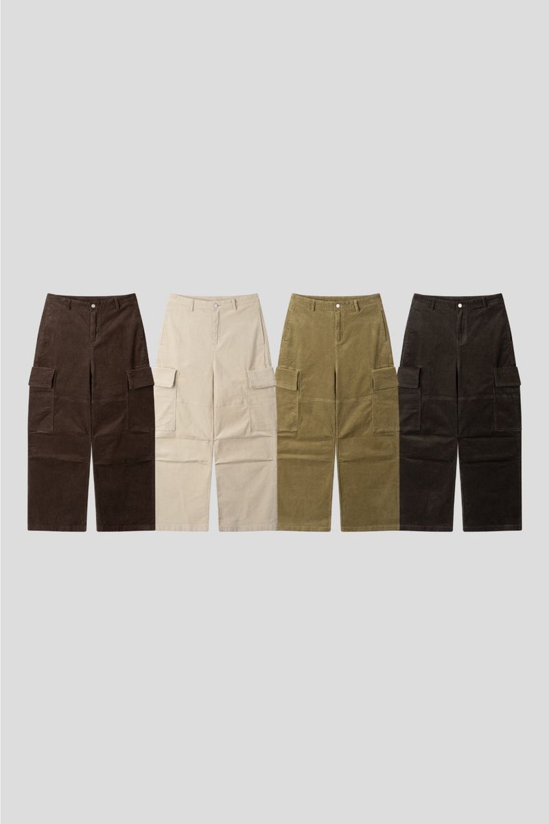 LMN Saint Corduroy Cargo Wide Pants (4 colors)