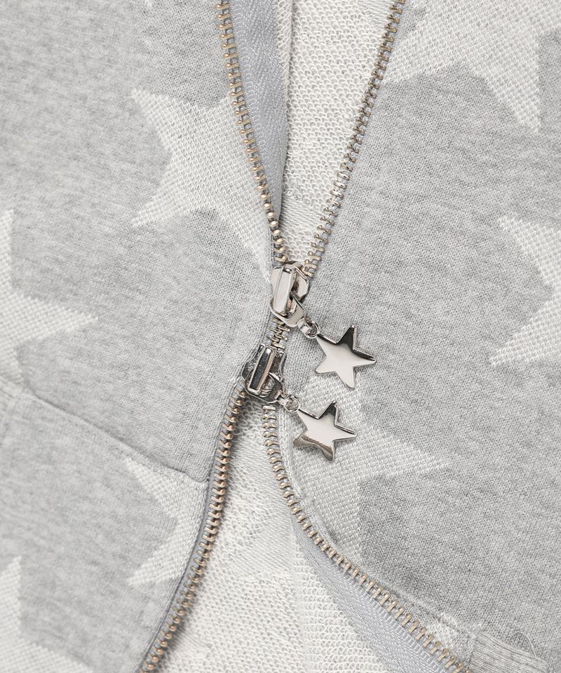 W RAGLAN STAR ZIP UP HOODIE GREY(CV2FFFM482A)
