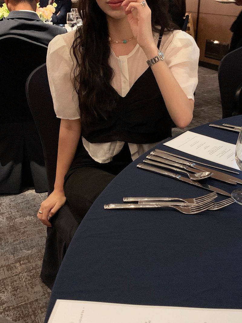 [MADE] ERT SEE-THROUGH PUFF BLOUSE