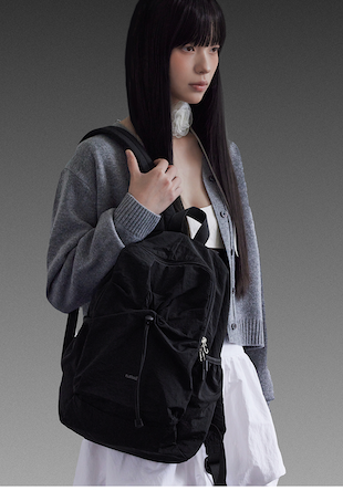 NUART STUDIO（ニューアート スタジオ）の「クラシックシャーリングナイロンバックパック ブラック（バッグ）」