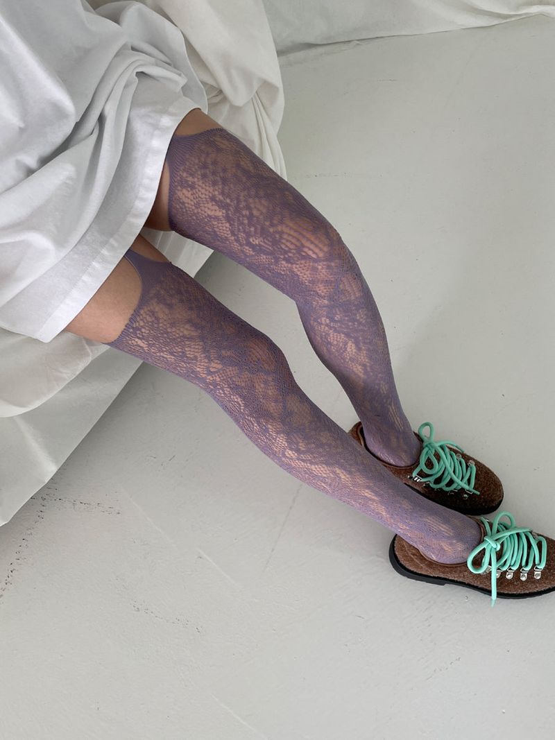 flower garter netting stocking