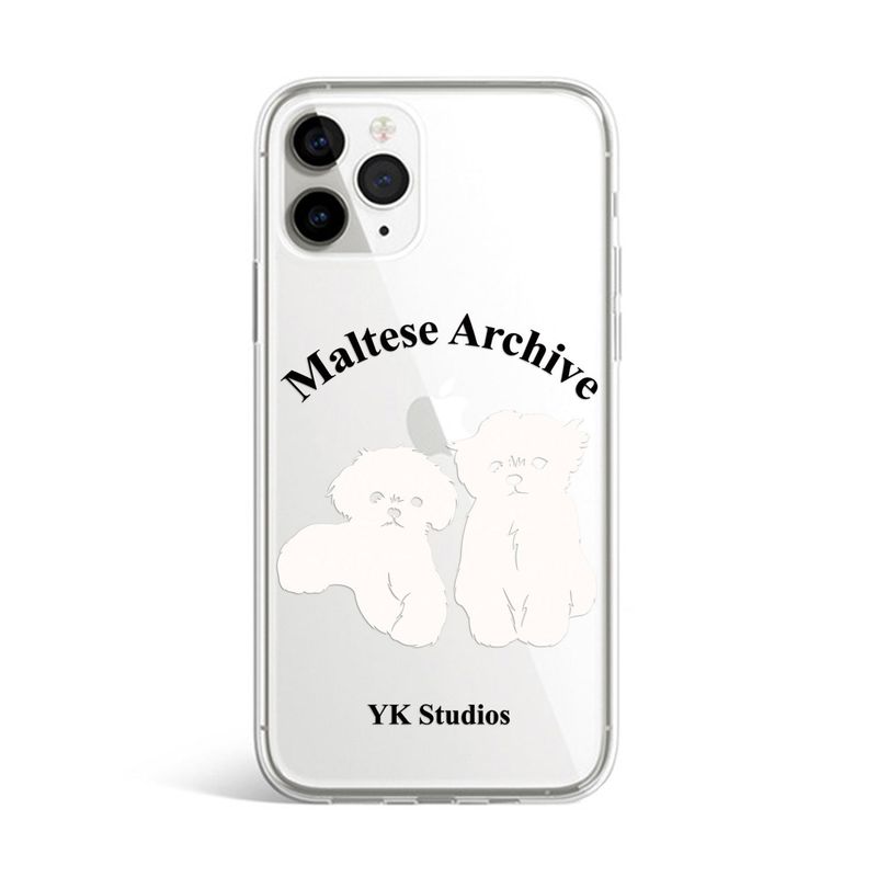Jelly phone case two maltese silhouette