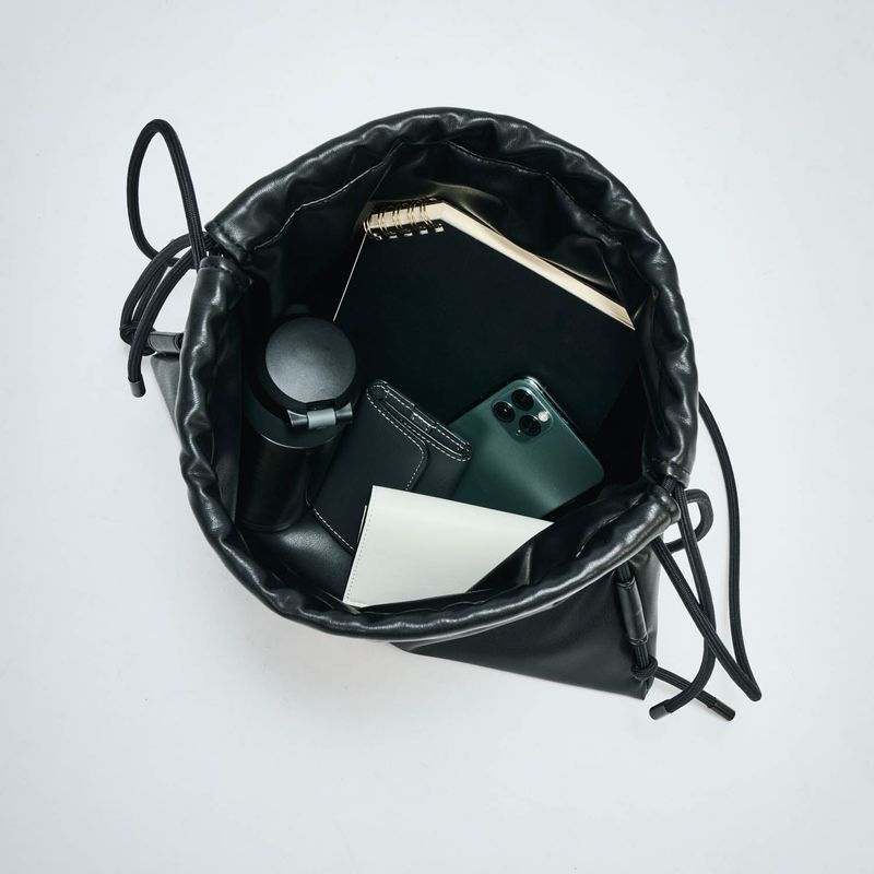 Recycled ECO Leather Drawstring Bag