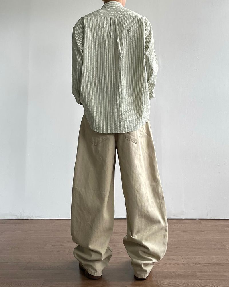 Warp Herringbone Stripe Pants