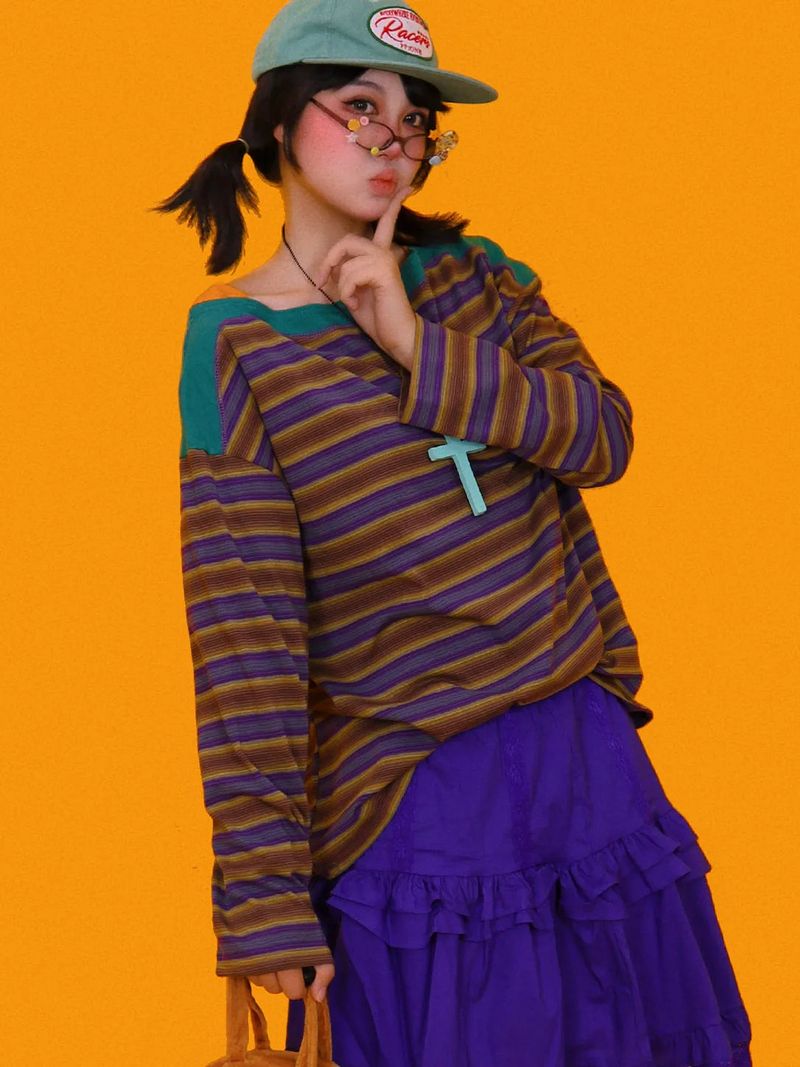 KUO（クーオ）の「Aoi striped box long T (2color)（Tops）」