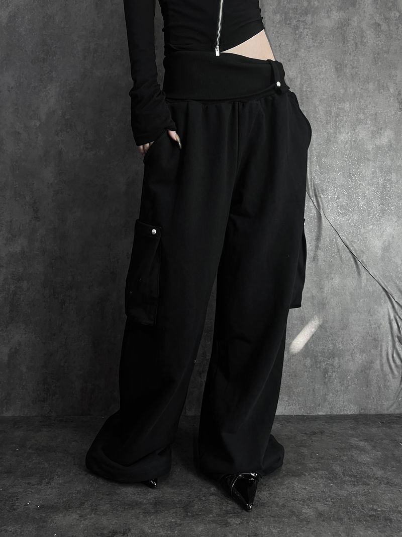 wrap waist wide pants (2color)