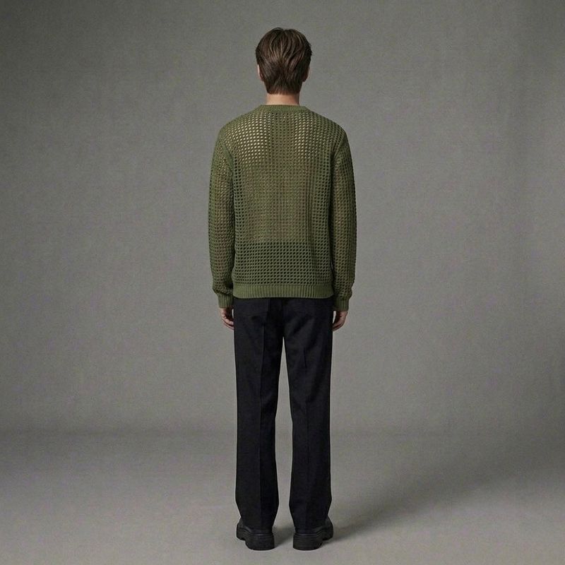 Khaki See-Through Knit