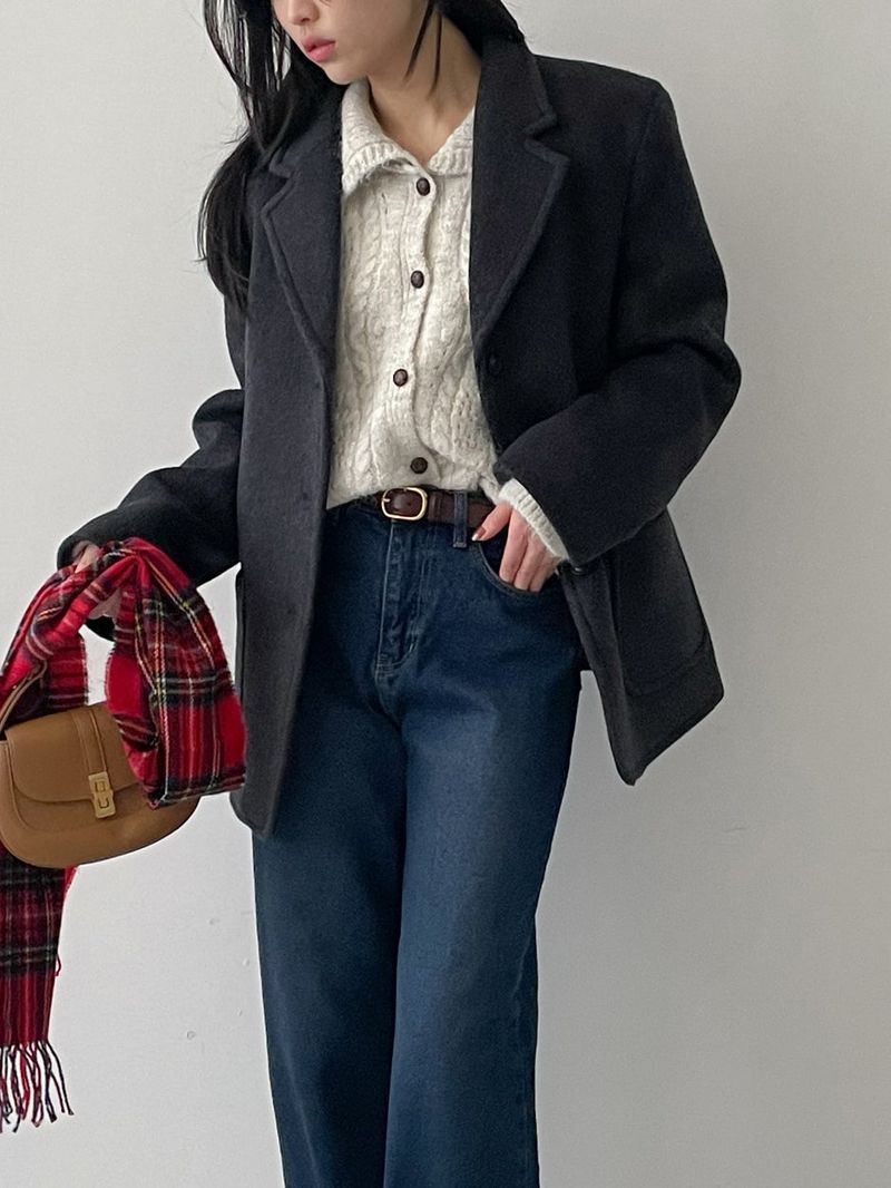 [Brushed Lining] 575 wide denim pants