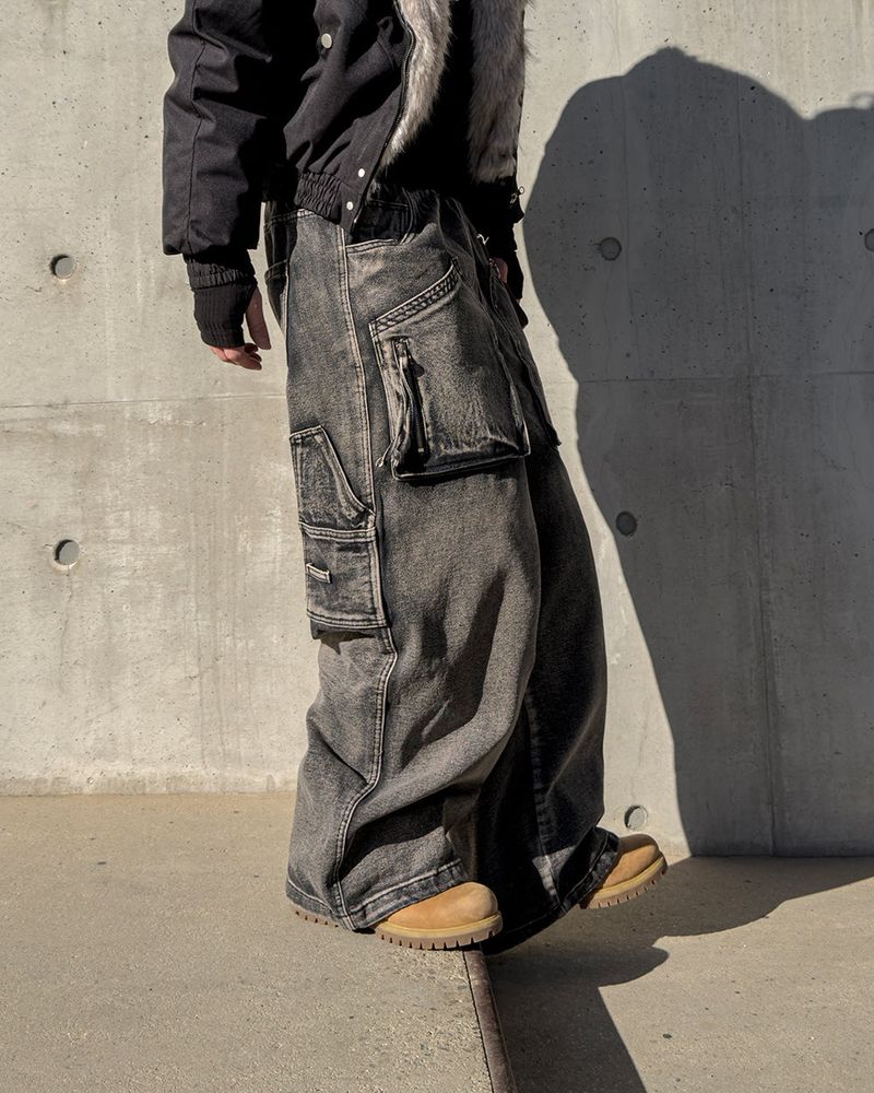 Morik Utility Pocket Wide Denim Pants