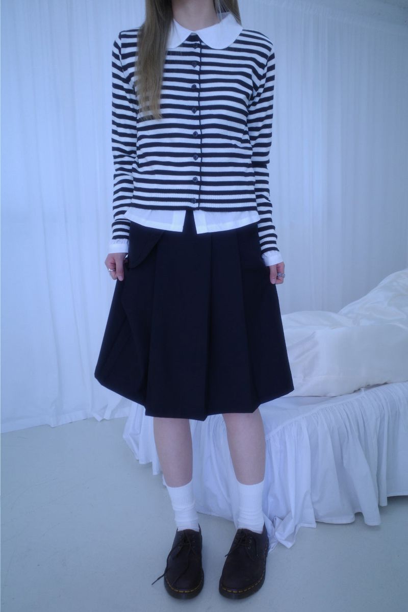 Pocket midi pleats skirt
