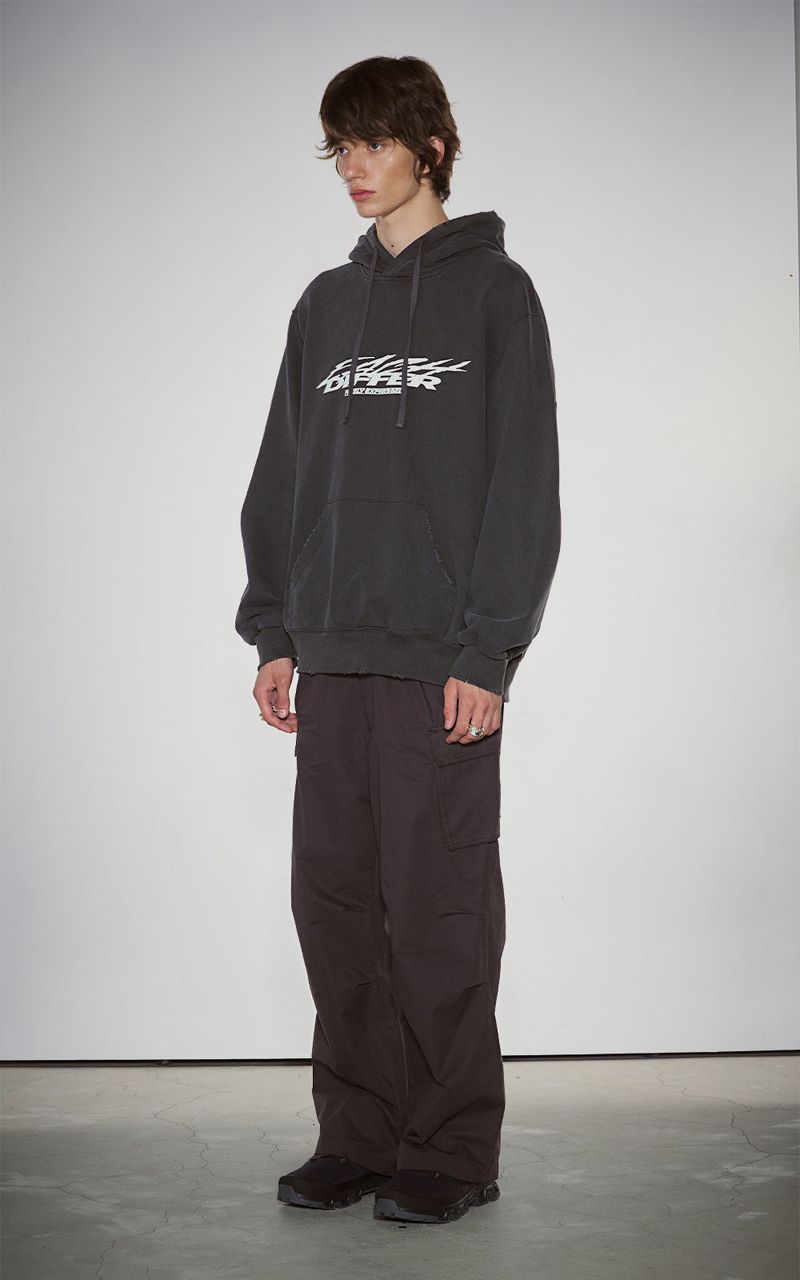 GRAFFITI CRACK HOODIE_CHARCOL