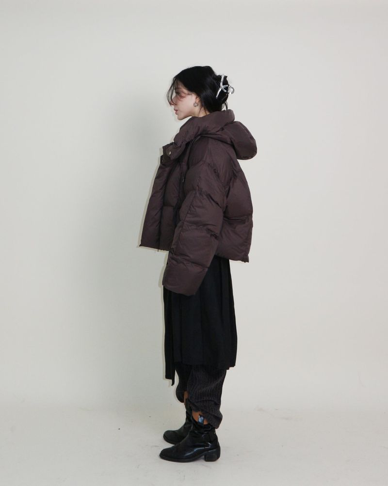 Out String Winter High-Neck Duck-Down Padded Jacket (Light Padded)