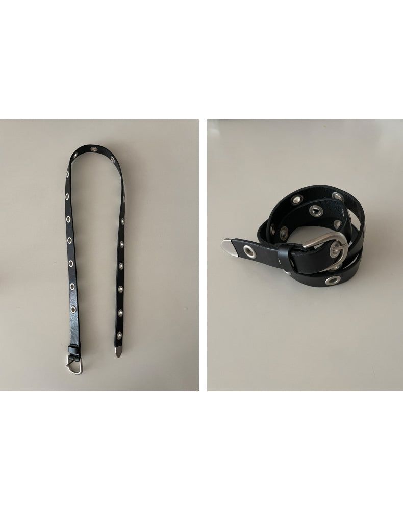 eyelet leather belt