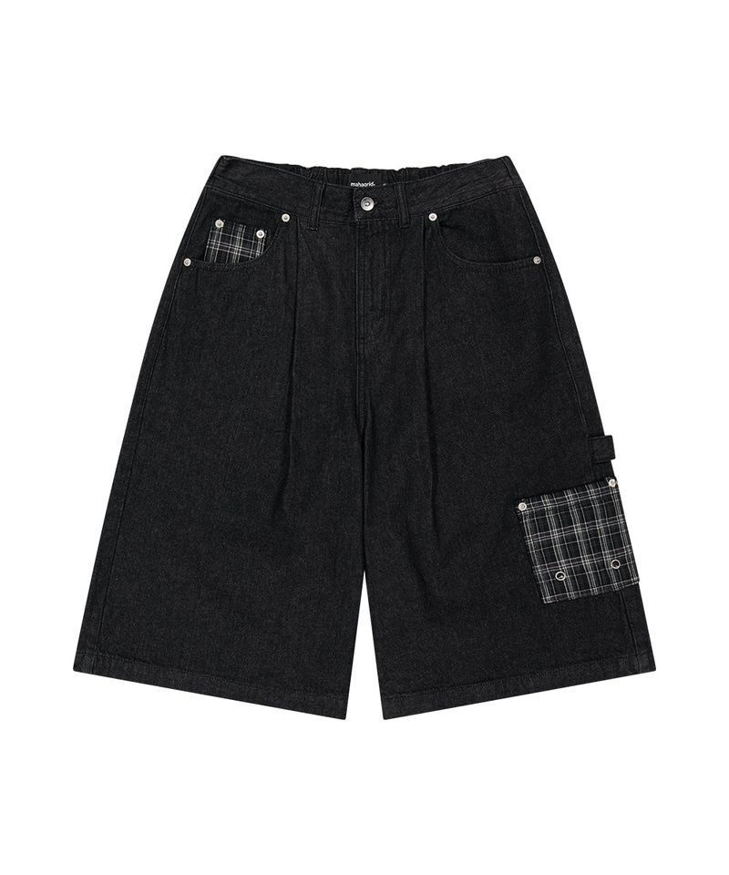 BERMUDA CHECK POCKET DENIM SHORT