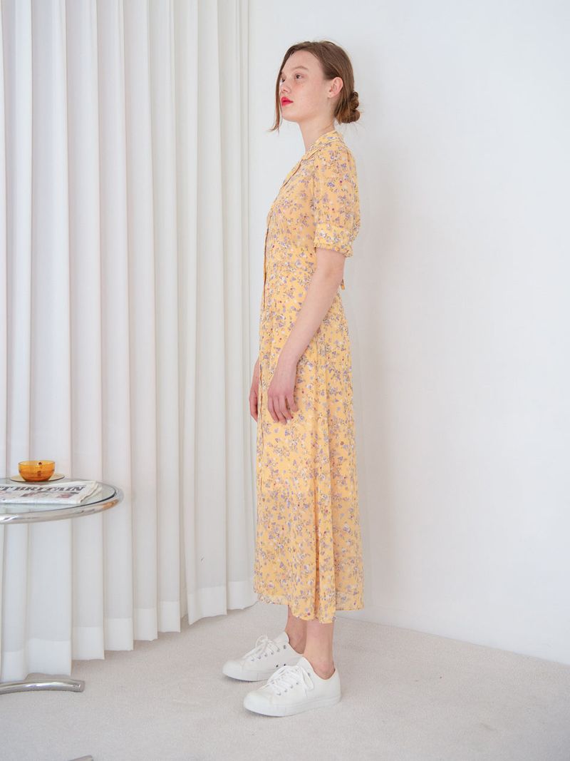 COLLAR DETAIL MAXI ONEPIECE_YELLOW
