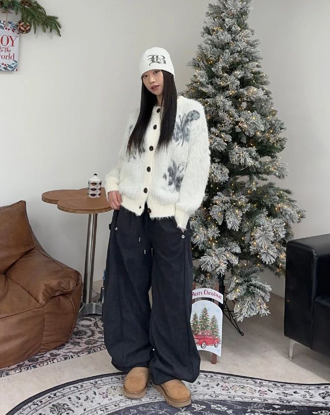 アーロンバタフライアンゴラカーディガン