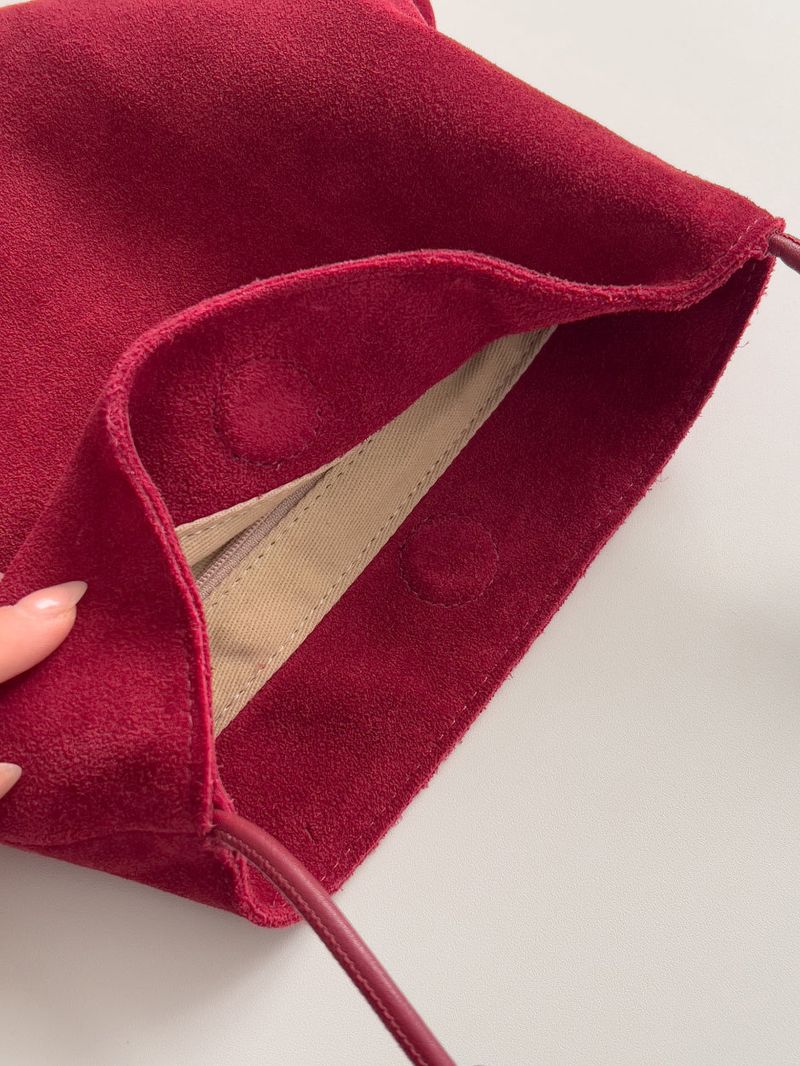 Suede Shoulder Bucket Bag