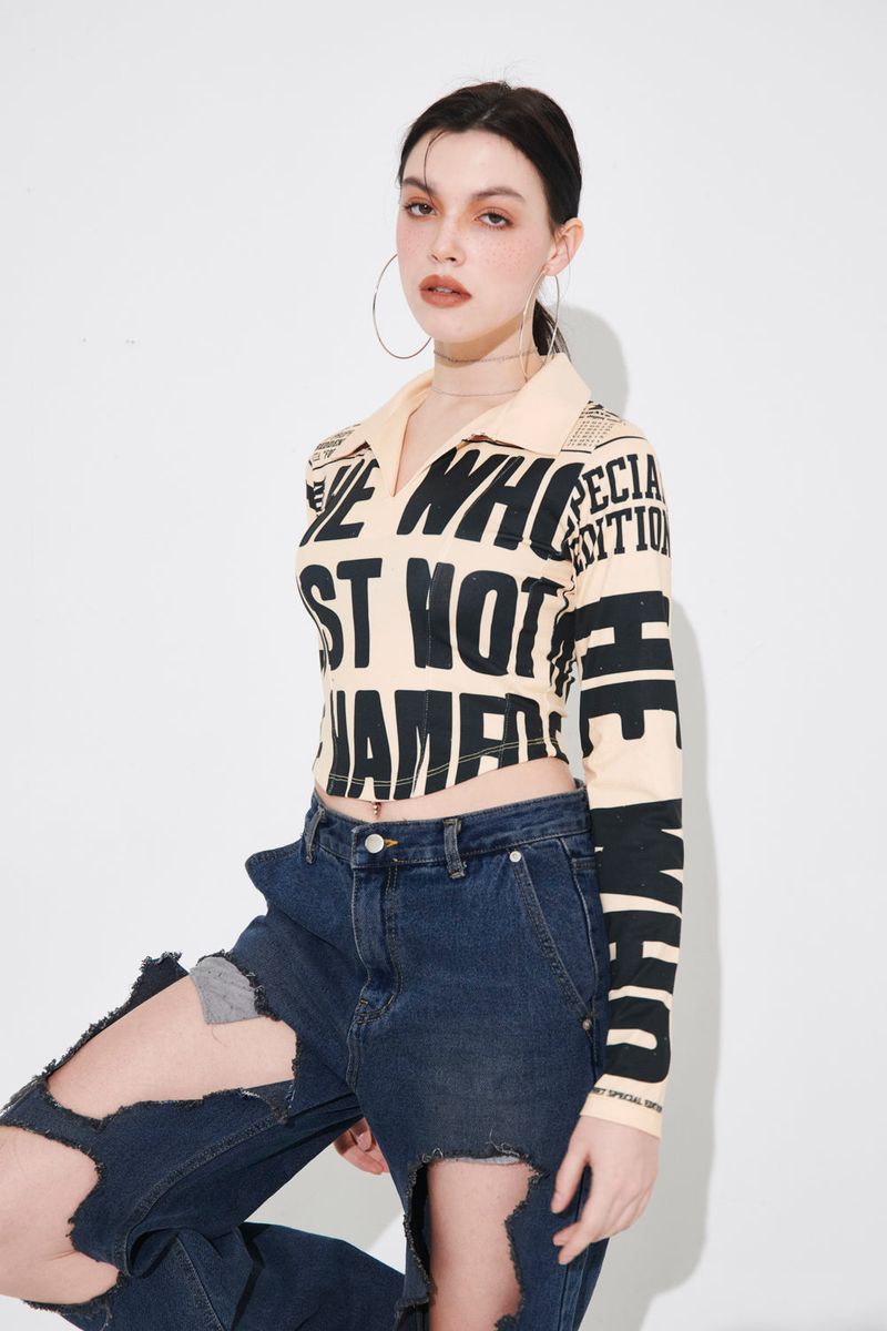 NEWS COLLAR T-SHIRT