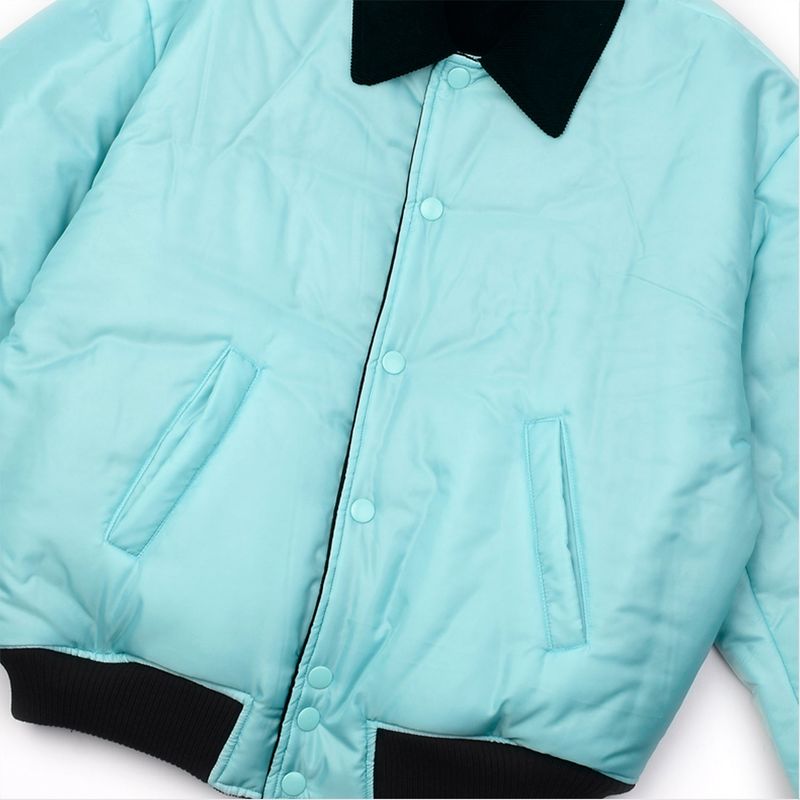 [UNISEX] Reversible "WORLD PEACE" Padded Bomber Jacket (Blue Mint)