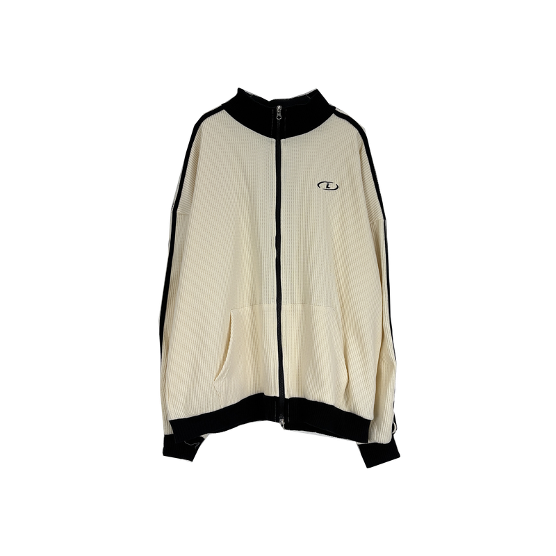 waffle track zip-up
