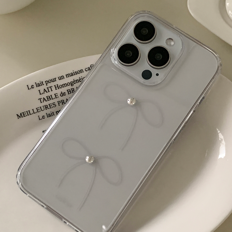 [handmade] silver ribbon jelly hard case