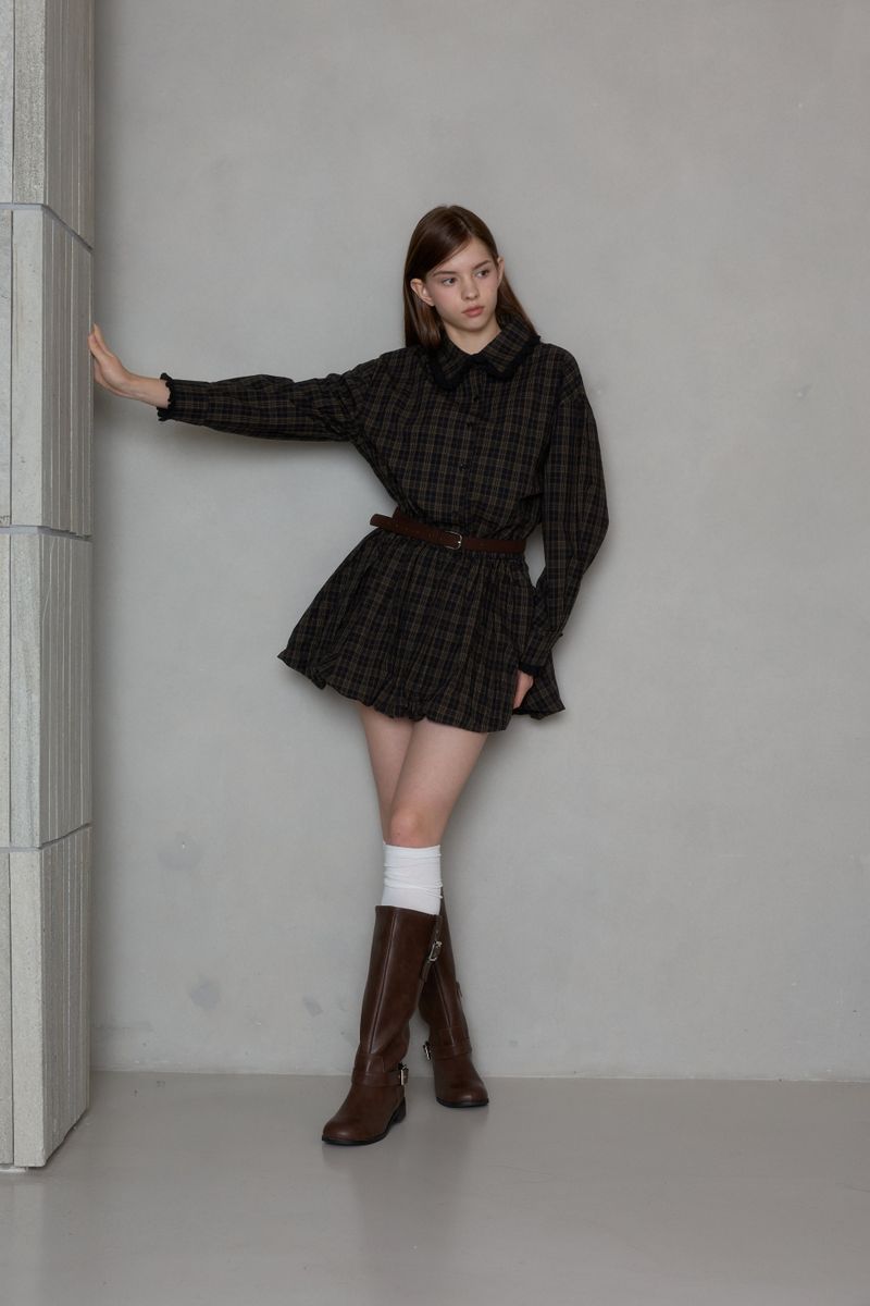 URBAN CHECK BALLOON DRESS