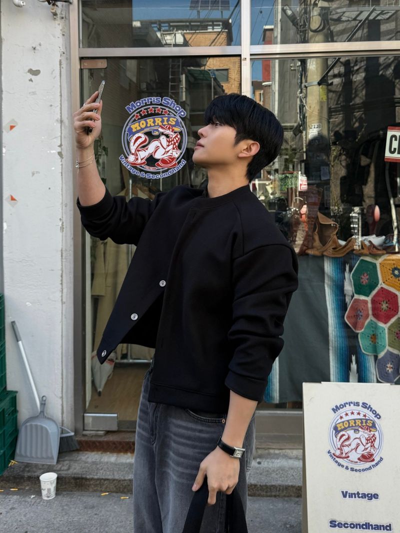 League wool crop cardigan jacket