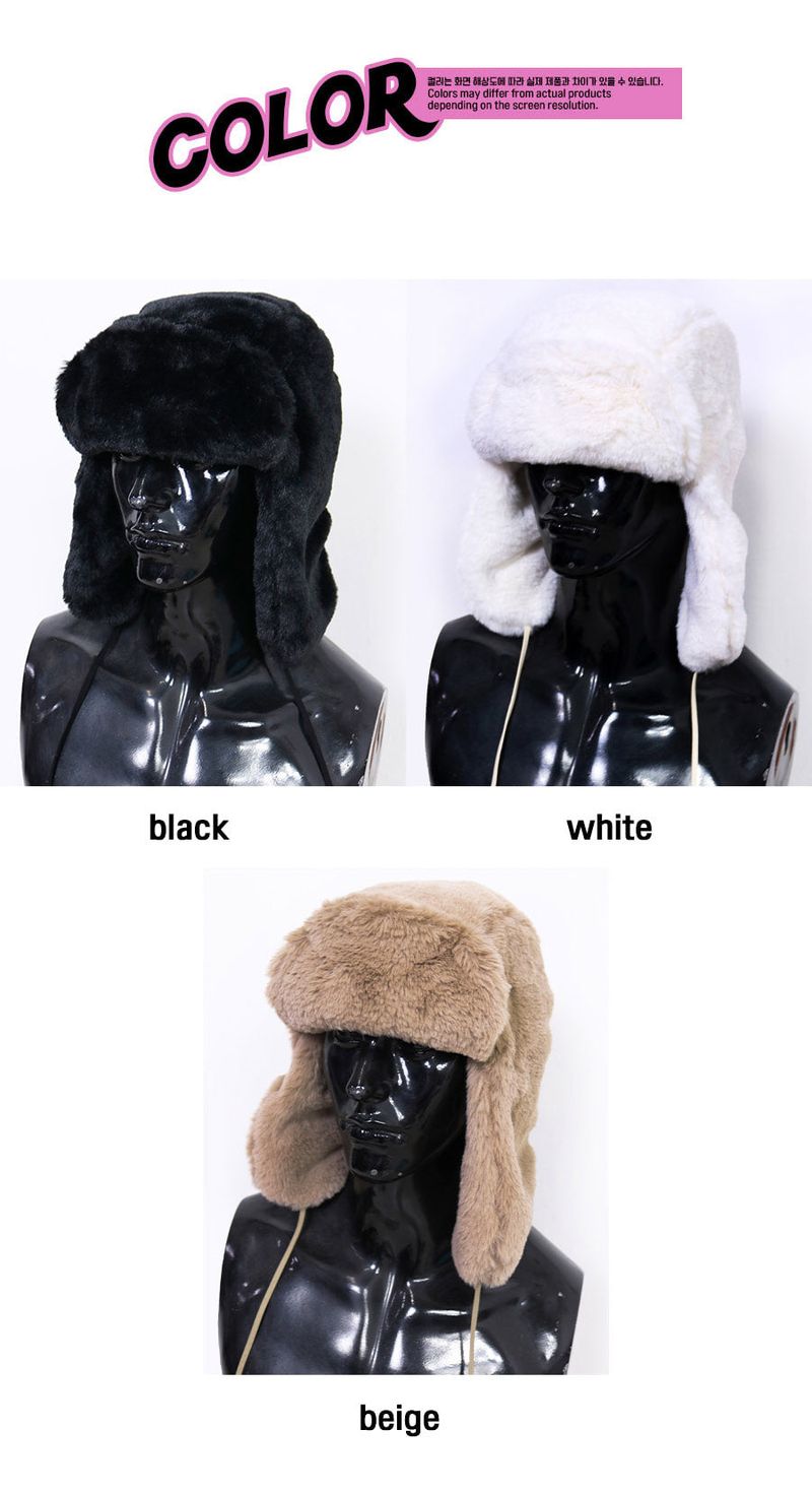 fake fur over hat (3color)