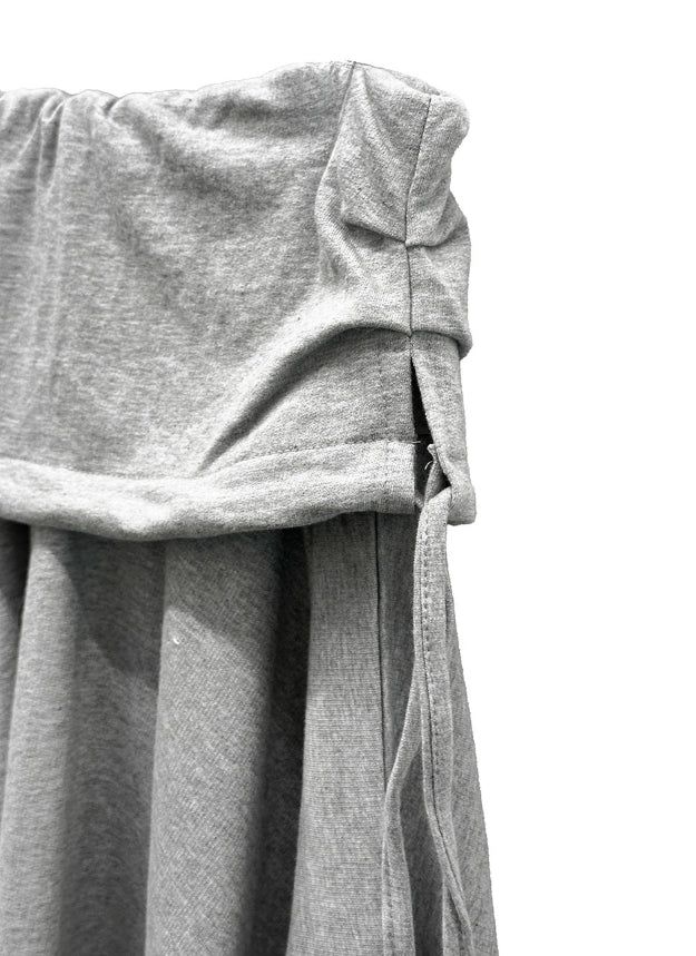 Folding Unbalanced Flare Midi Skirt