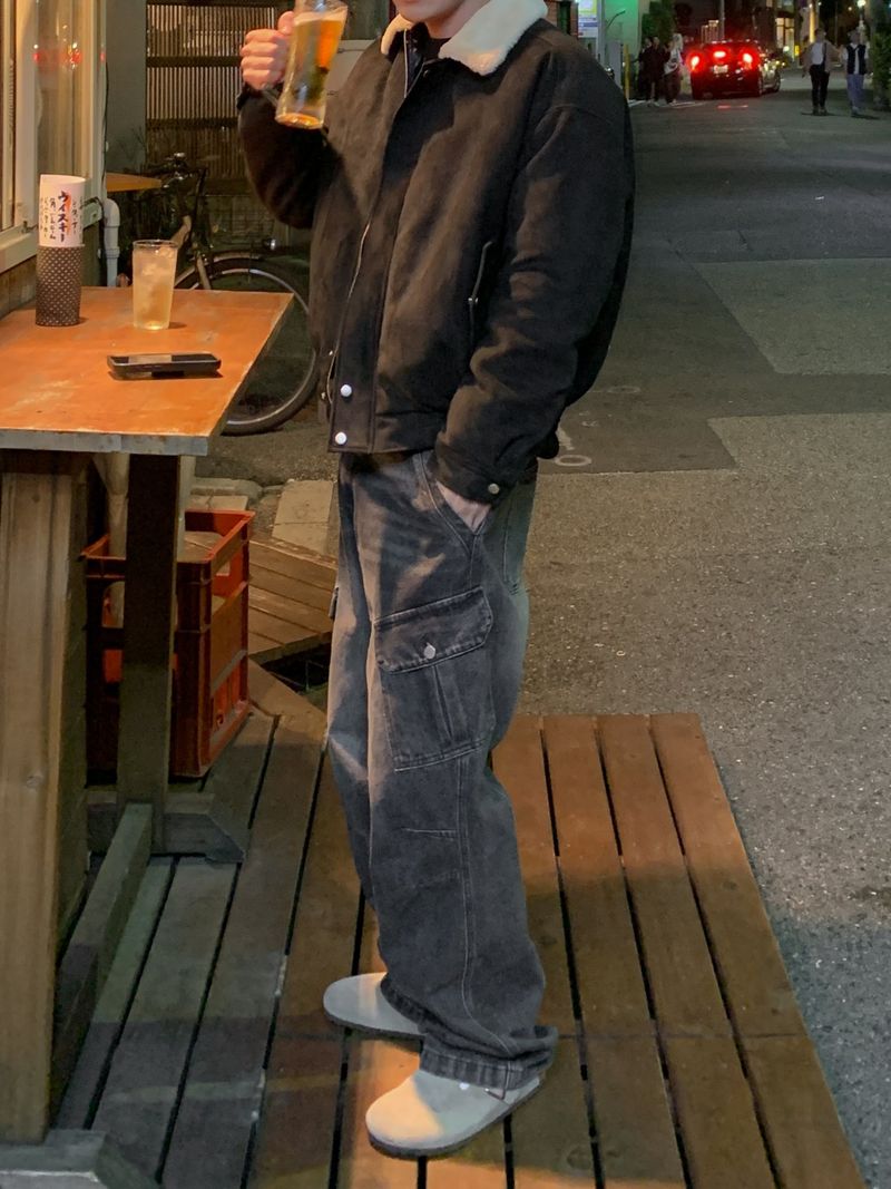 [9oz] Tachi fur collar suede padding