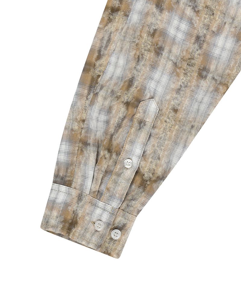 BLEACHED RAW-CUT CHECK SHIRT