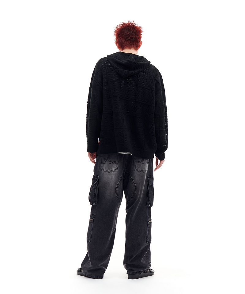 MULTI POCKET DENIM PANTS (BLACK)