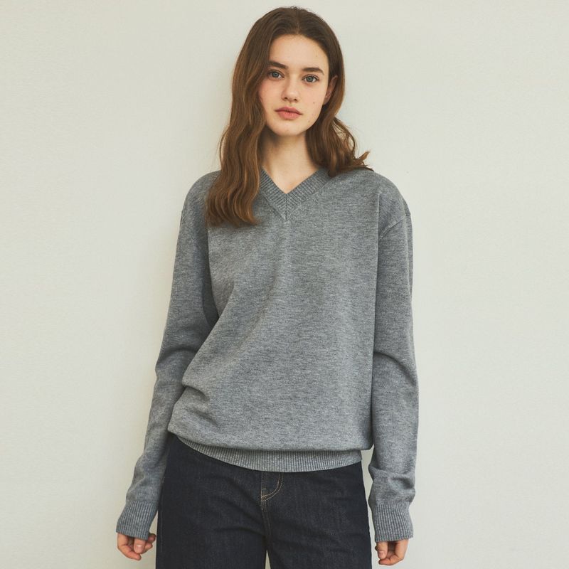 Always Washable V-neck Knit_6Color