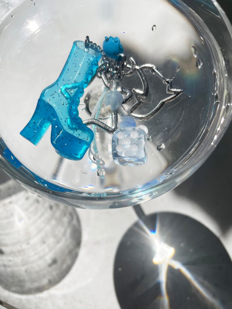 Ocean Blue Boots Keyring Bag Charm Keychain