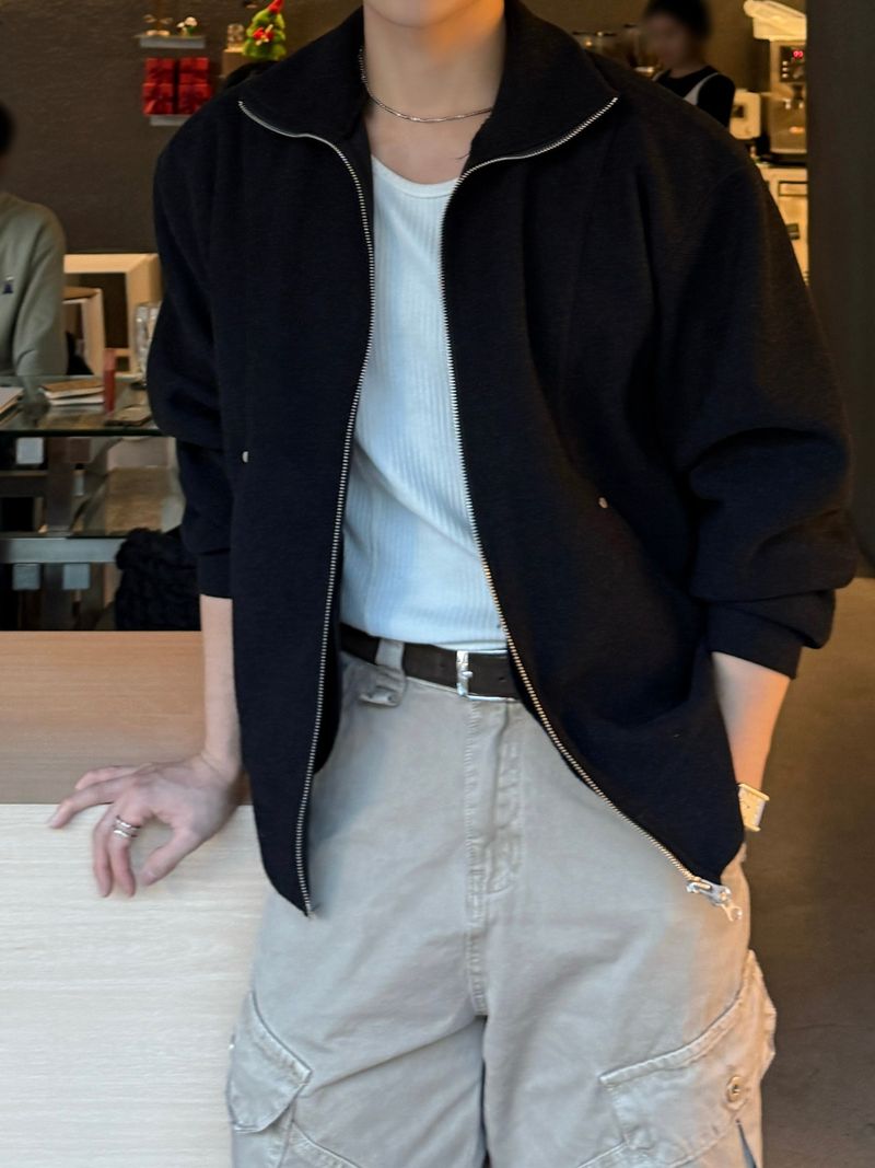 Remind knit zip up