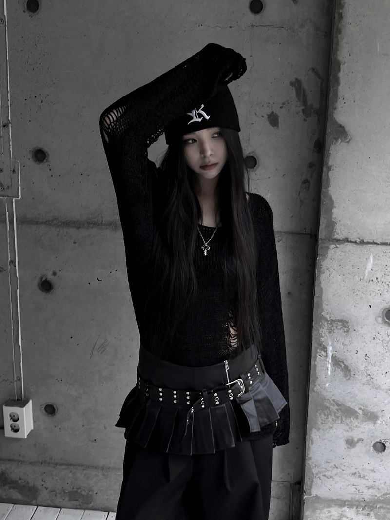 URBAN UNIQUE（アーバンユニーク）の「damaged vintage long knit (2color)（Tops）」