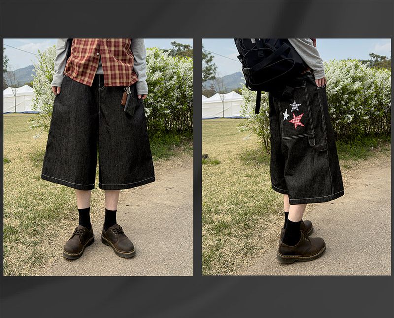 Stel Patch Bermuda Denim Pants